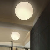 White Spherical Glass Hallway Ceiling Light - Clowas