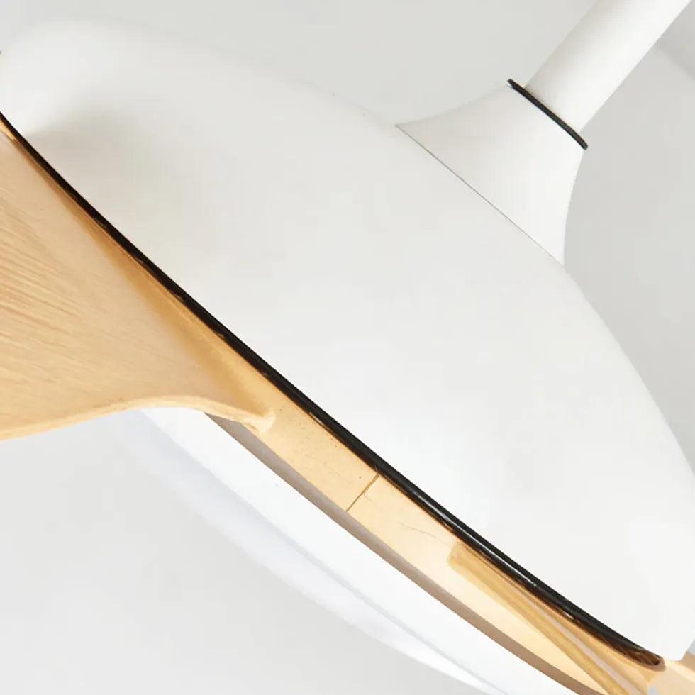 White Wooden Fan with Light - Clowas