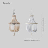 White Wooden LED Bedroom Chandelier - Clowas