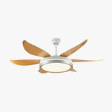 Wood Grain Modern Living Room Fan Light - Clowas