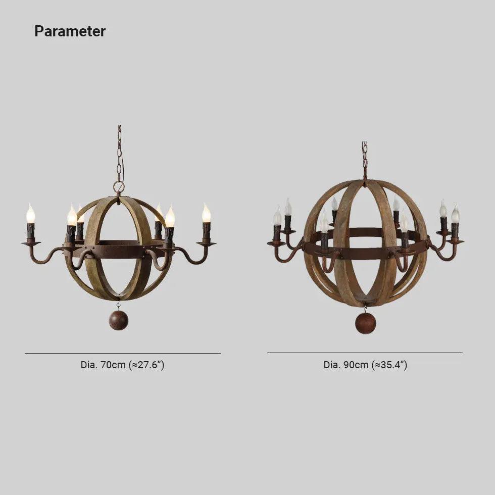 Wooden Ball Candle Vintage Wooden Pendant Light - Clowas