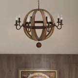 Wooden Ball Candle Vintage Wooden Pendant Light - Clowas