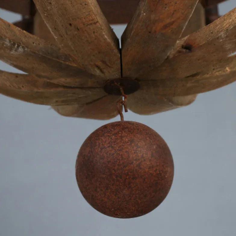 Wooden Ball Candle Vintage Wooden Pendant Light - Clowas