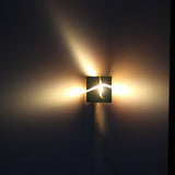 Minimalist Crackle Wood Square Indoor Wall Light