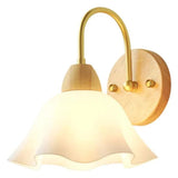 Wooden Flowers Glass Modern Wall Lights - Clowas