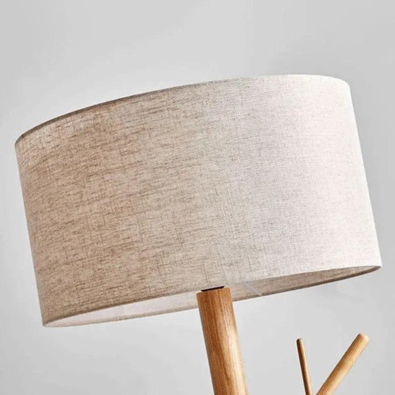 Wooden Hat Rack Tripod Floor Lamp - Clowas