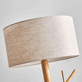 Wooden Hat Rack Tripod Floor Lamp - Clowas