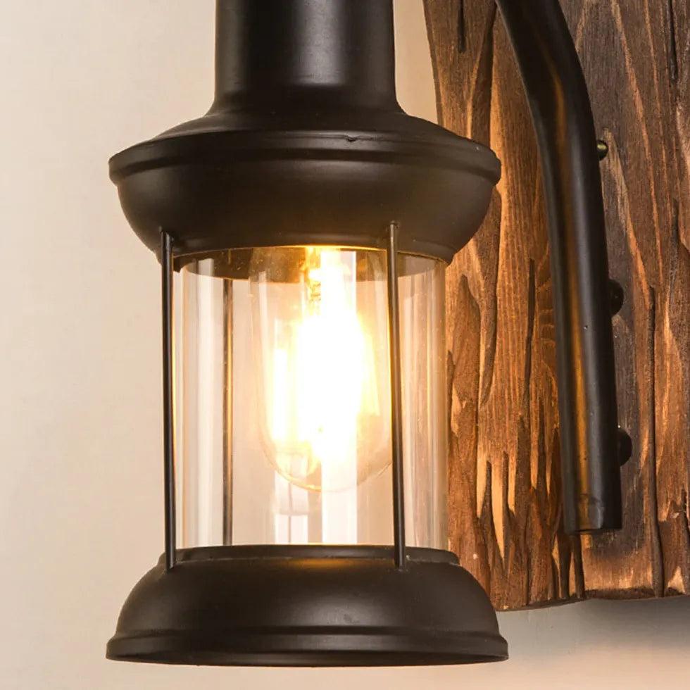 Wooden Lantern Vintage Wall Lights - Clowas