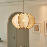 Wabi Sabi Woven Bamboo Wood Light Pendant