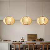 Wabi Sabi Woven Bamboo Wood Light Pendant