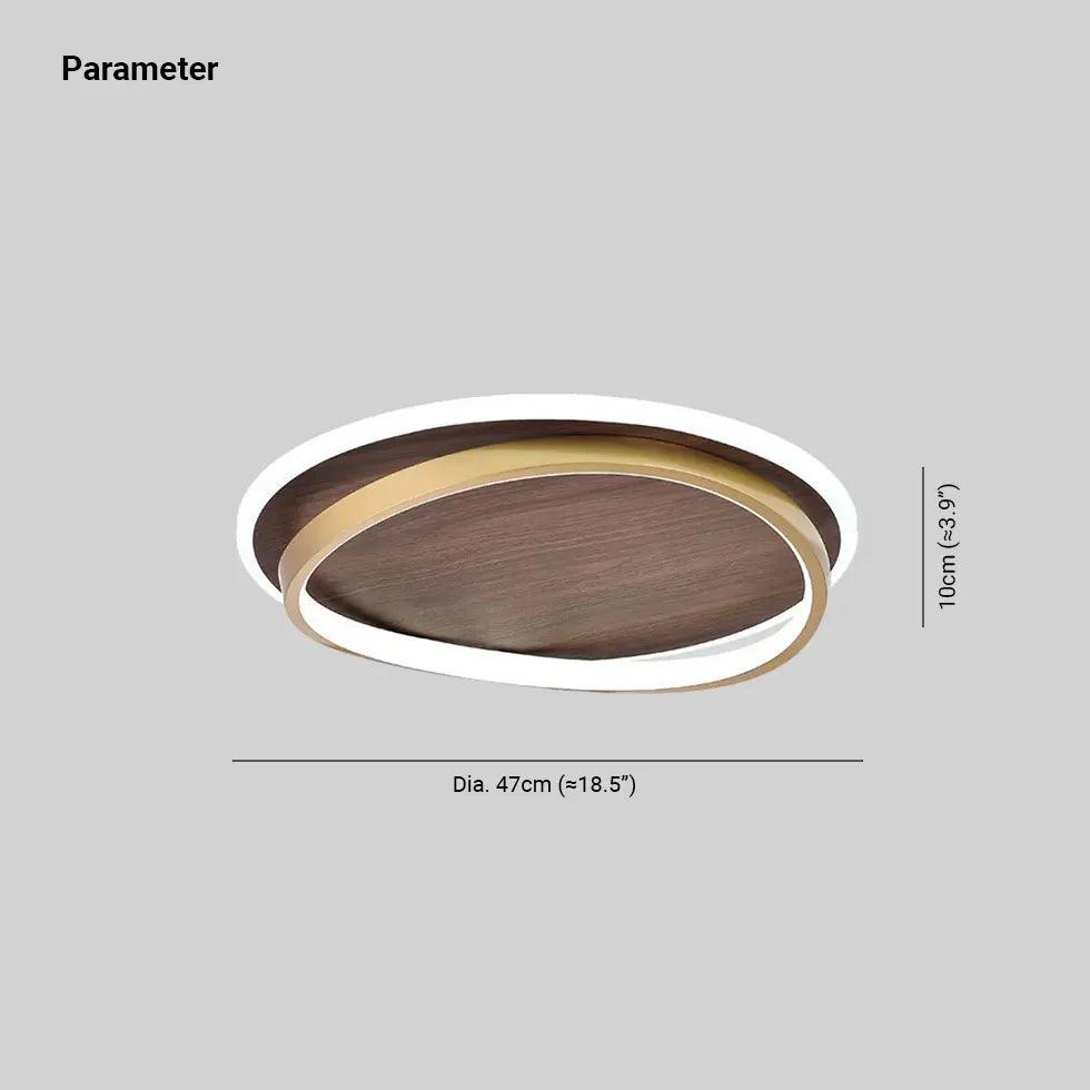Wooden Ring Bedroom Gold Flush Ceiling Lights - Clowas