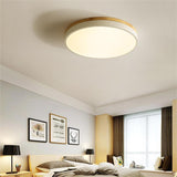 Nordic Circular Wooden Ceiling Lights for Bedroom