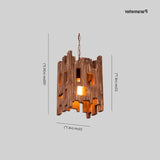 Retro Industrial Wood Pendant Light for Restaurant