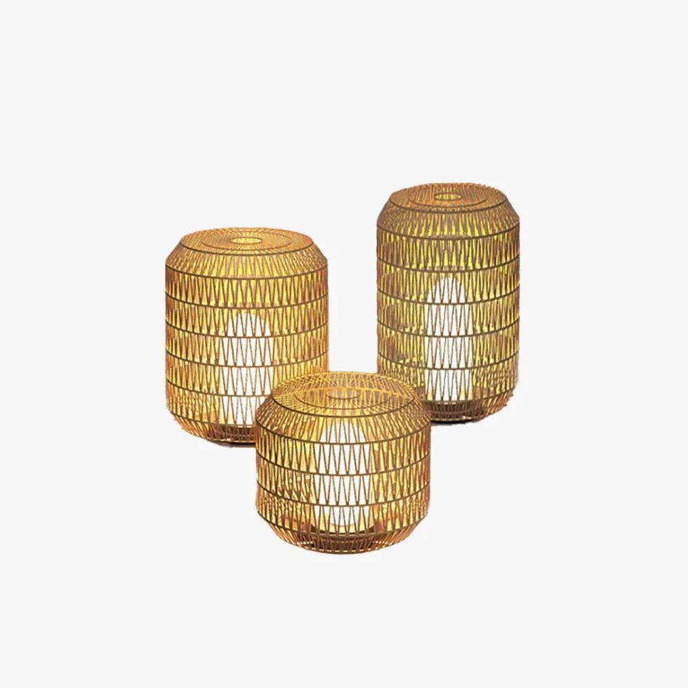 Woven Rattan Floor Lamp Outdoor Lantern Lights - Clowas