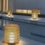 Woven Rattan Floor Lamp Outdoor Lantern Lights - Clowas