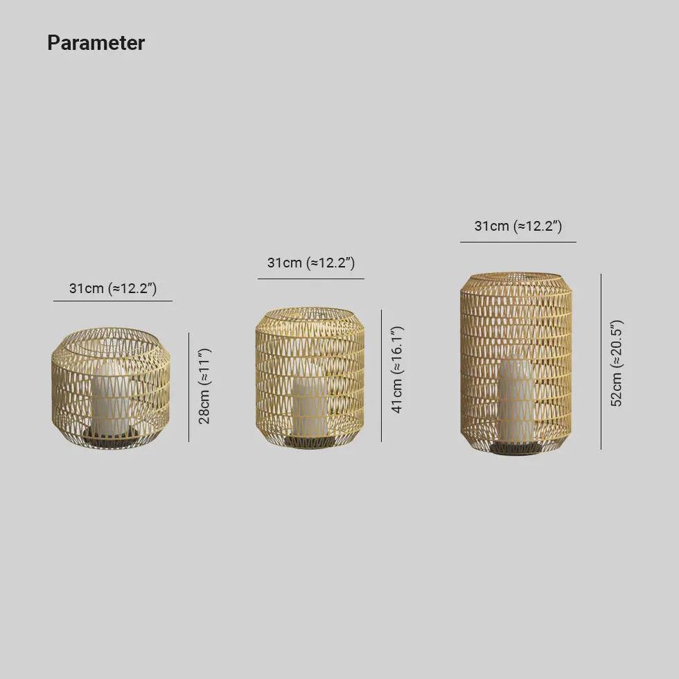 Woven Rattan Floor Lamp Outdoor Lantern Lights - Clowas