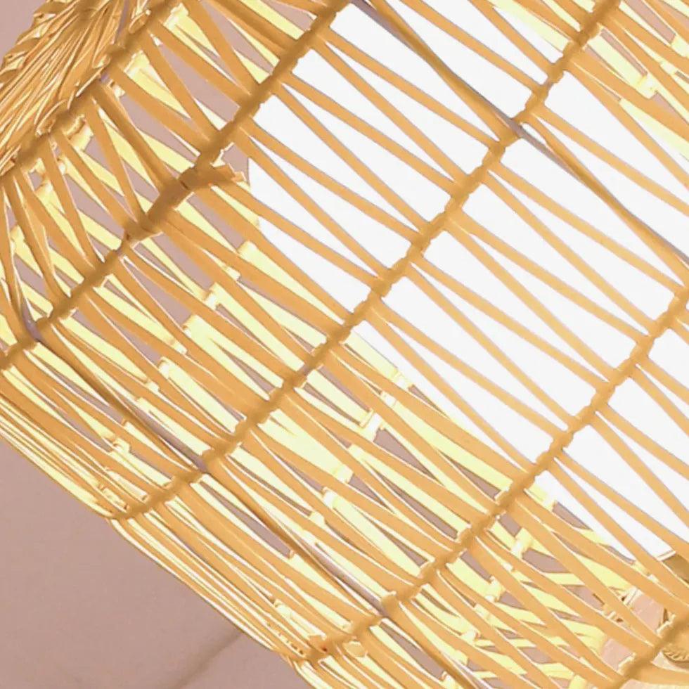 Woven Rattan Floor Lamp Outdoor Lantern Lights - Clowas