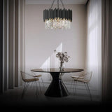 Wrinkled Crystal Black Industrial Chandelier - Clowas