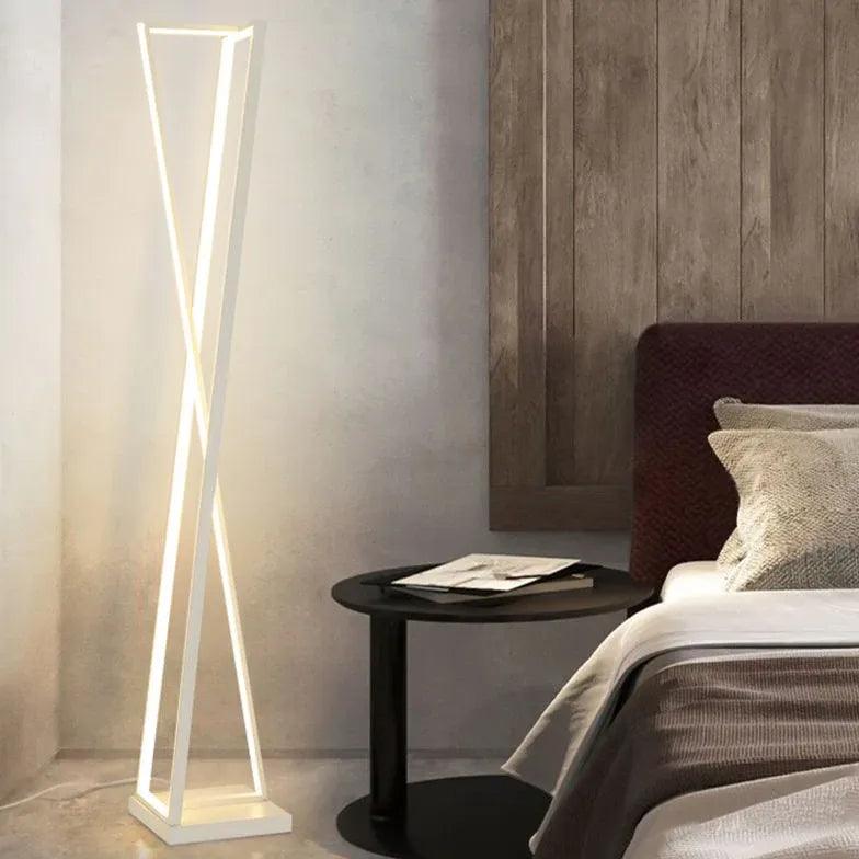 X-Shaped White Plug Tripod Floor Lamp - Clowas