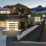 Modern Outdoor Cube Pillar Light Solar for Garden