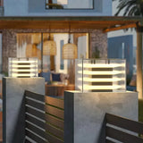 Modern Outdoor Cube Pillar Light Solar for Garden