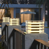 Modern Outdoor Cube Pillar Light Solar for Garden