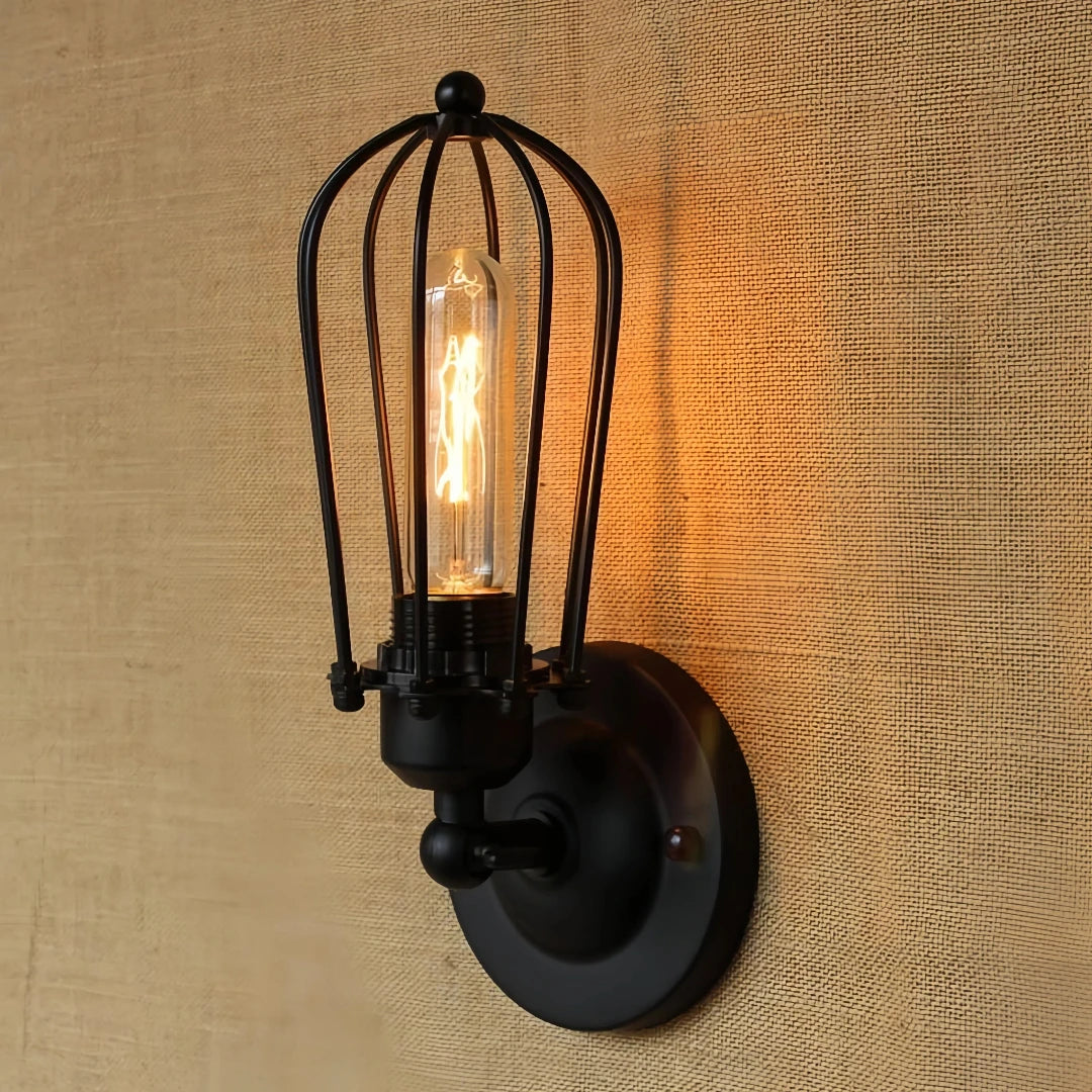 Industrial Retro Wall Light Metal with 360° Rotating Design for Living Room
