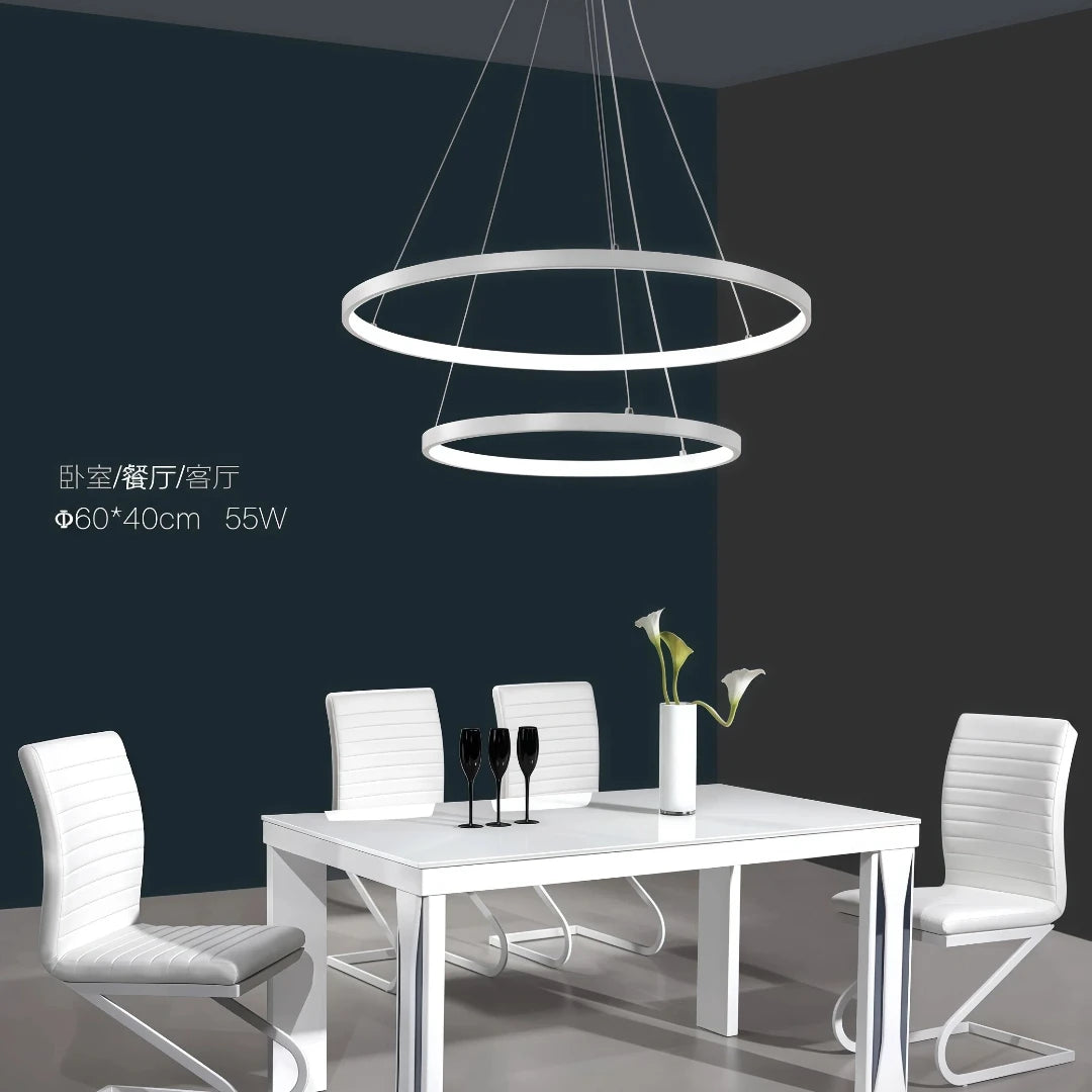 Modern Multi Ring Pendant Light Dimmable for Dining Room
