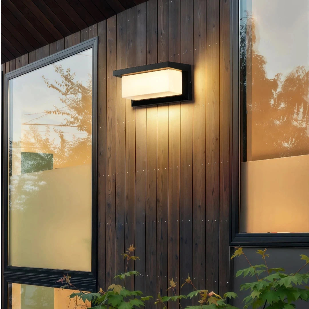 Outdoor Cube Wall Light Waterproof Black for Exterior Walls