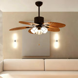 Retro Metal Fan with Light Quiet for Living Room