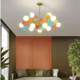 Modern Opal Glass Chandelier for Living Room, Anti-Glare