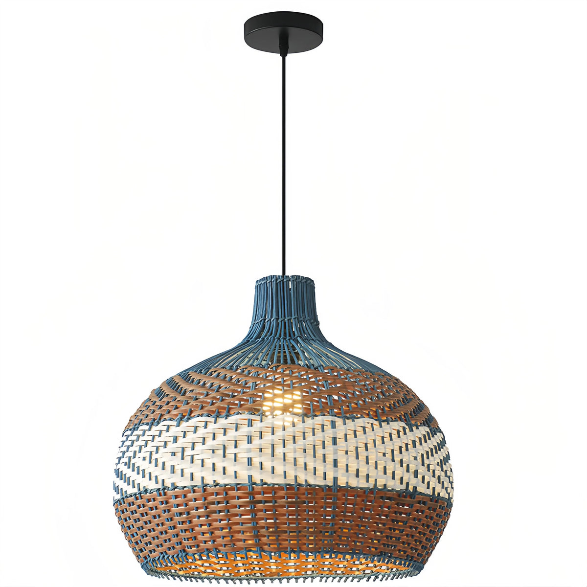 Nordic Bamboo Shade Pendant Light Dimmable for Dining Room