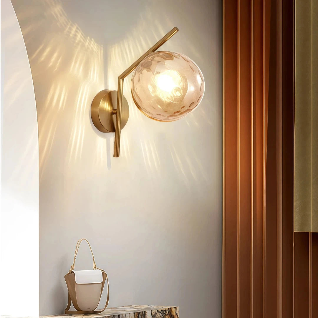 Modern Globe Glass Wall Light Dimmable for Bedroom
