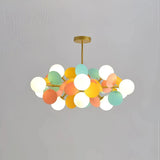 Modern Opal Glass Chandelier for Living Room, Anti-Glare