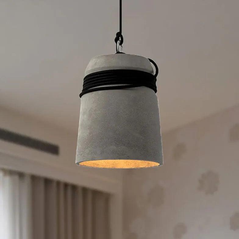 Modern Industrial Pendant Light With Concrete