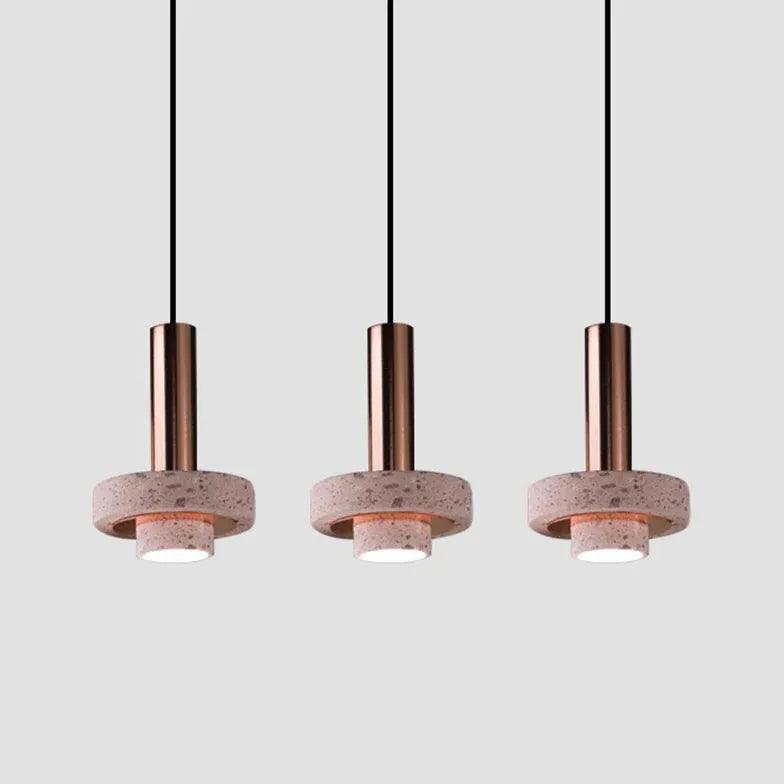 Modern Cement Grey Pendant Light With Metal Finish